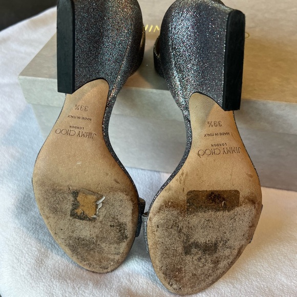 Jimmy Choo ankle strap glitter sandal | Edina 39.5 - Picture 7 of 11
